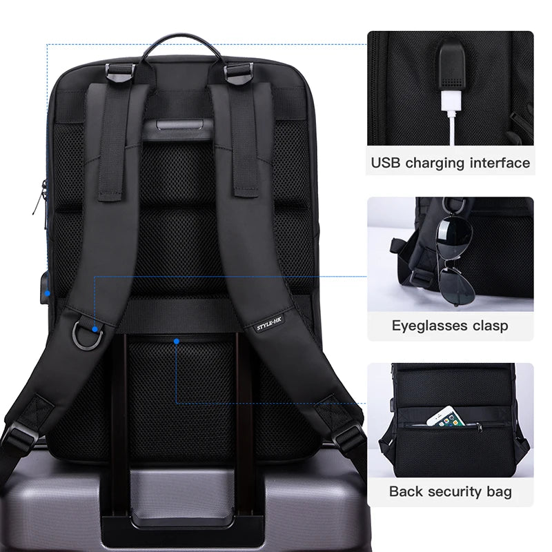Heroic Knight New Man Travel Backpack Multifunctional Waterproof 15.6inch Laptop Bag Large Capacity Bag for Men Business Pack
