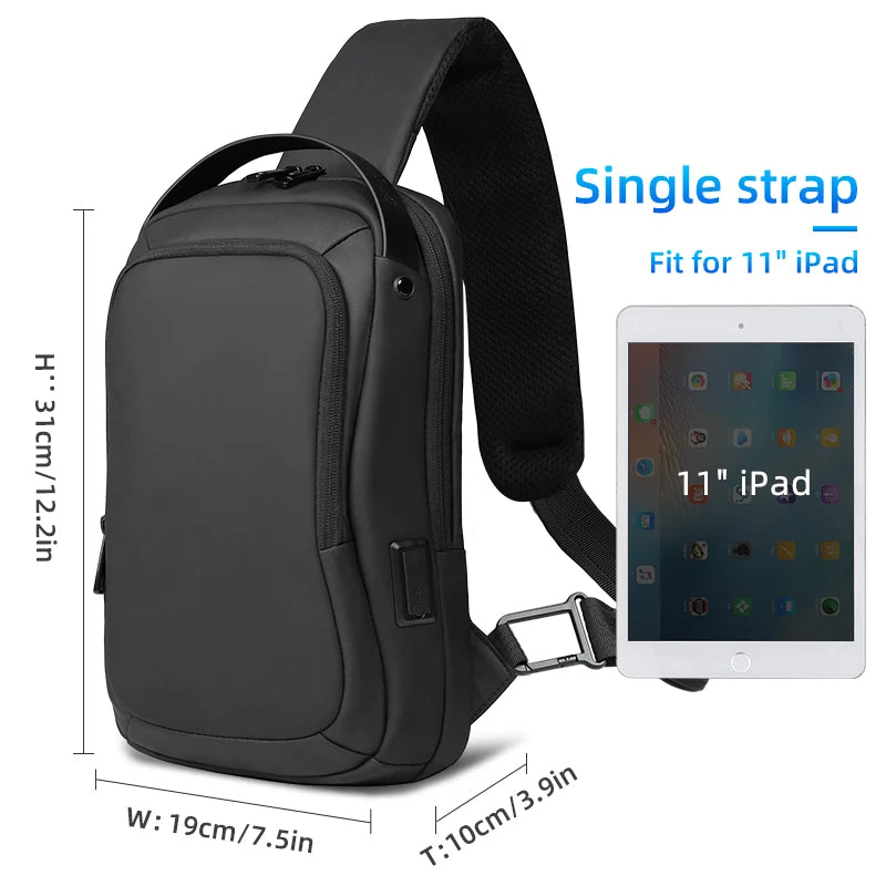 Heroic Knight New Men's Luxury Designer Crossbody Shoulder Bags Waterproof Messeger Classic Side Male USB Charge Anti Theft Bag