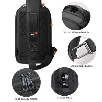 Heroic Knight New Men's Luxury Designer Crossbody Shoulder Bags Waterproof Messeger Classic Side Male USB Charge Anti Theft Bag