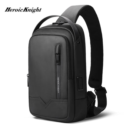 Heroic Knight New Men's Shoulder Bag USB Charge Port Pack Male Waterproof Crossbody Anti-theft Bags Designer Bag Luxury For Men