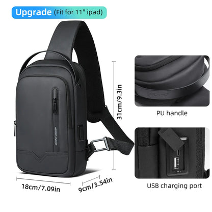 Heroic Knight New Men's Shoulder Bag USB Charge Port Pack Male Waterproof Crossbody Anti-theft Bags Designer Bag Luxury For Men