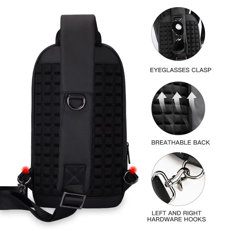 Heroic Knight New Waterproof Crossbody Bag for Men Anti-theft Shoulder Messenger Bags Male Waterproof Short Trip Chest Bag Pack