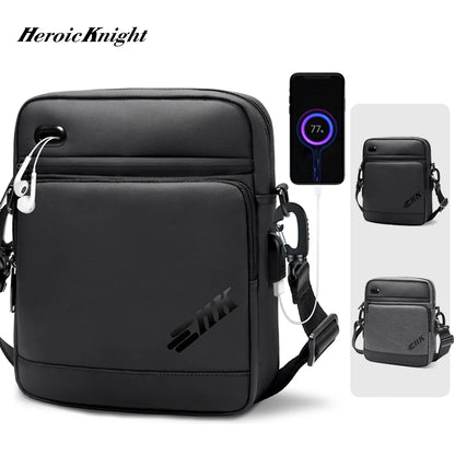 Heroic Knight Sling Crossbody Bag Men for 11" Ipad Waterproof Man Phone Bag Luxury Casual Outdoor Travel Messenger Bags with USB