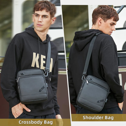 Heroic Knight Sling Crossbody Bag Men for 11" Ipad Waterproof Man Phone Bag Luxury Casual Outdoor Travel Messenger Bags with USB