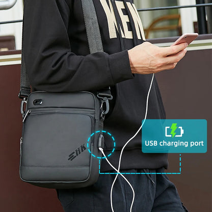 Heroic Knight Sling Crossbody Bag Men for 11" Ipad Waterproof Man Phone Bag Luxury Casual Outdoor Travel Messenger Bags with USB
