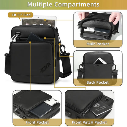 Heroic Knight Sling Crossbody Bag Men for 11" Ipad Waterproof Man Phone Bag Luxury Casual Outdoor Travel Messenger Bags with USB
