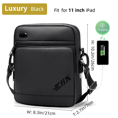 Heroic Knight Sling Crossbody Bag Men for 11" Ipad Waterproof Man Phone Bag Luxury Casual Outdoor Travel Messenger Bags with USB