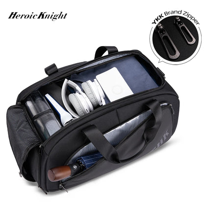 Heroic Knight Sports Bags Men Large Capacity Business Travel Handbag Multi-fuction Men's Backpack  Luggage Storage Shoes Bag