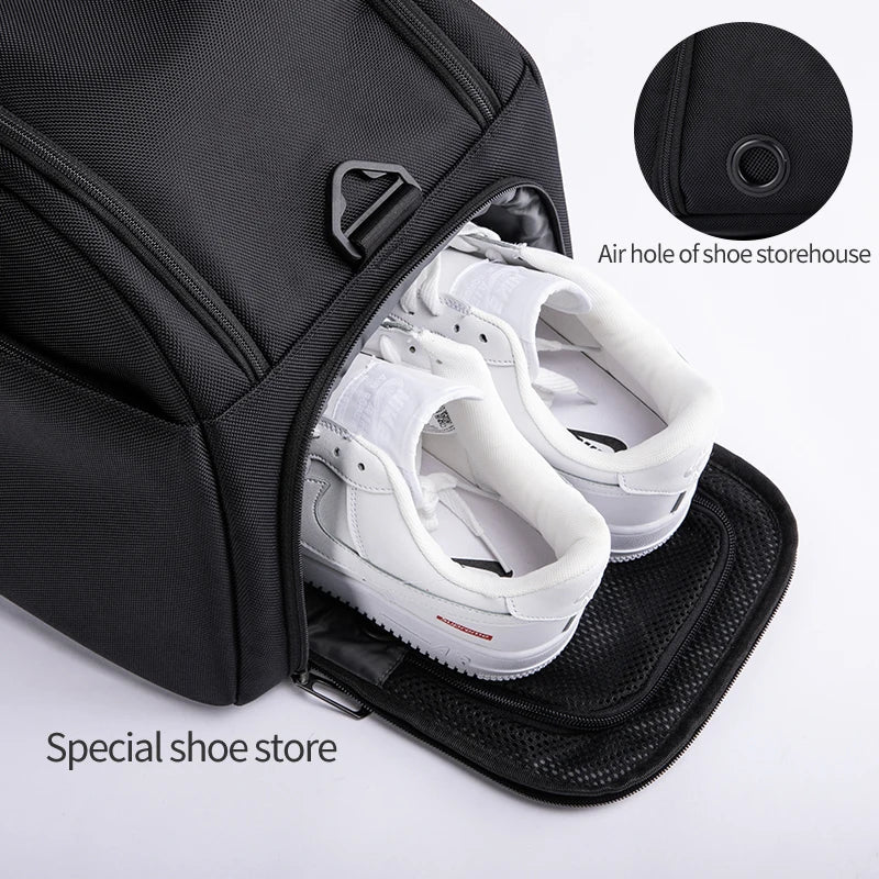 Heroic Knight Sports Bags Men Large Capacity Business Travel Handbag Multi-fuction Men's Backpack  Luggage Storage Shoes Bag