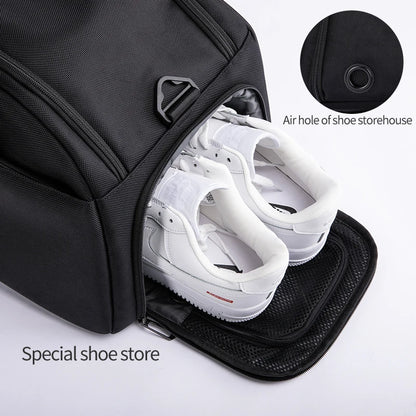 Heroic Knight Sports Bags Men Large Capacity Business Travel Handbag Multi-fuction Men's Backpack  Luggage Storage Shoes Bag