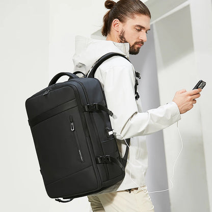 Heroic Knight Travel Backpack Large Capacity Men's Business Backpack School Expandable USB Bag Waterproof 17.3'' Laptop Backpack