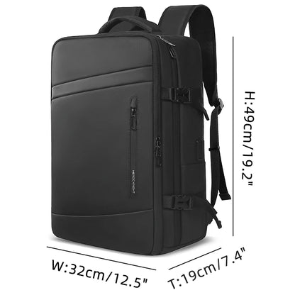 Heroic Knight Travel Backpack Large Capacity Men's Business Backpack School Expandable USB Bag Waterproof 17.3'' Laptop Backpack