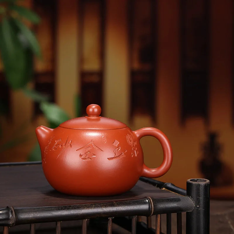 Dahongpao Xishi Kettle, Zisha Teapot, Handmade Pot, Kung-Fu Teaware, Purple Clay Drinkware for Puer, Purple Clay