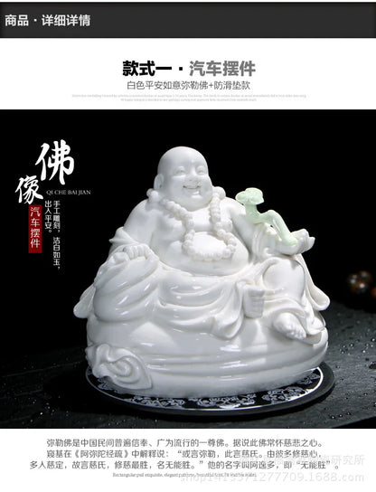Ornaments ceramic Maitreya car Buddha car luxury perfume seat car accessories