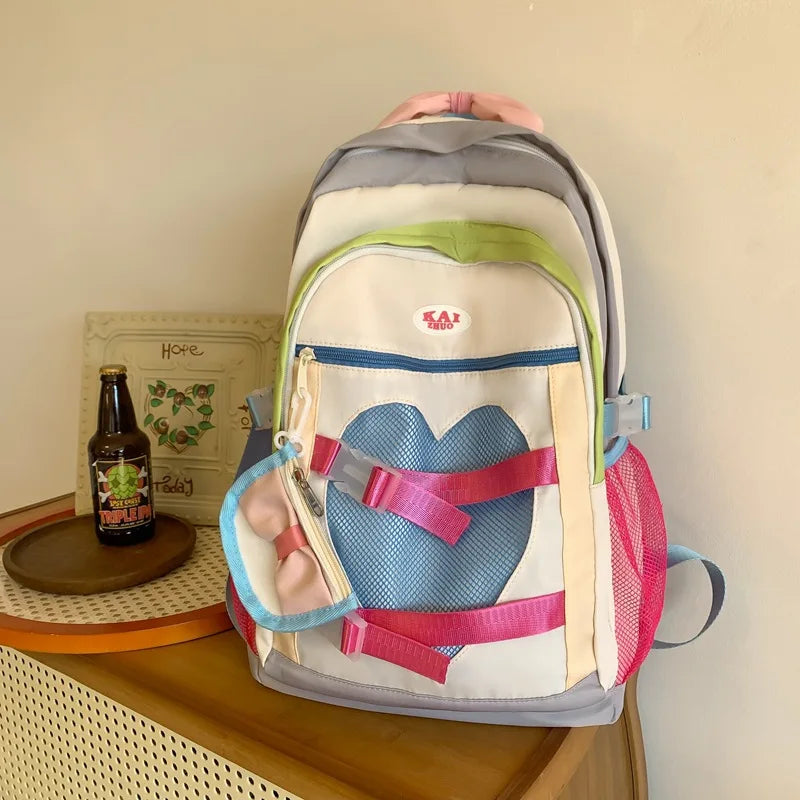 High Appearance Cute Large Capacity Middle School Student School Bag Outdoor Leisure Travel Storage Backpack with Pencil Case