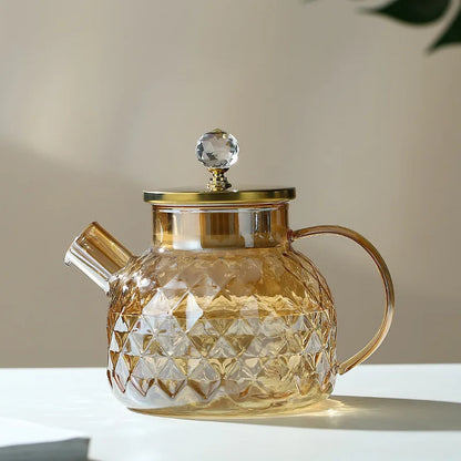 High Borosilicate Glass Cold Water Kettle Amber Cold Water Kettle Lanling Kettle Household Large Capacity Teapot Tea Pot Glass