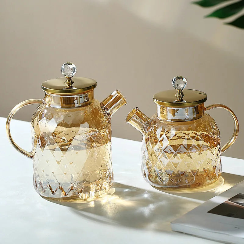 High Borosilicate Glass Cold Water Kettle Amber Cold Water Kettle Lanling Kettle Household Large Capacity Teapot Tea Pot Glass