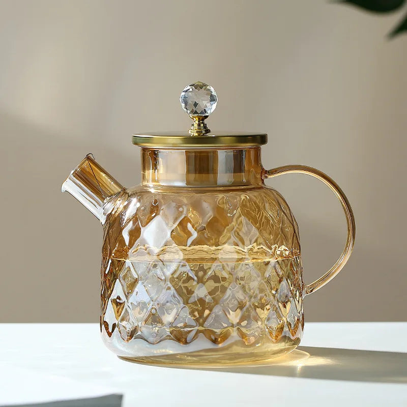 High Borosilicate Glass Cold Water Kettle Amber Cold Water Kettle Lanling Kettle Household Large Capacity Teapot Tea Pot Glass