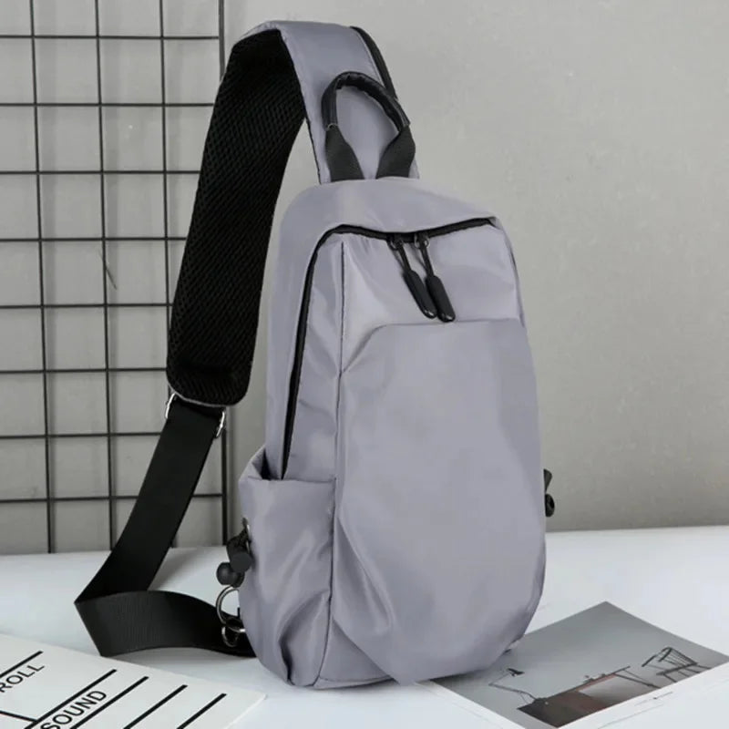 High Capacity Casual Men's Multifuction Chest Male Sport Shoulder Bag Oxford Waterproof Crossbody Pack