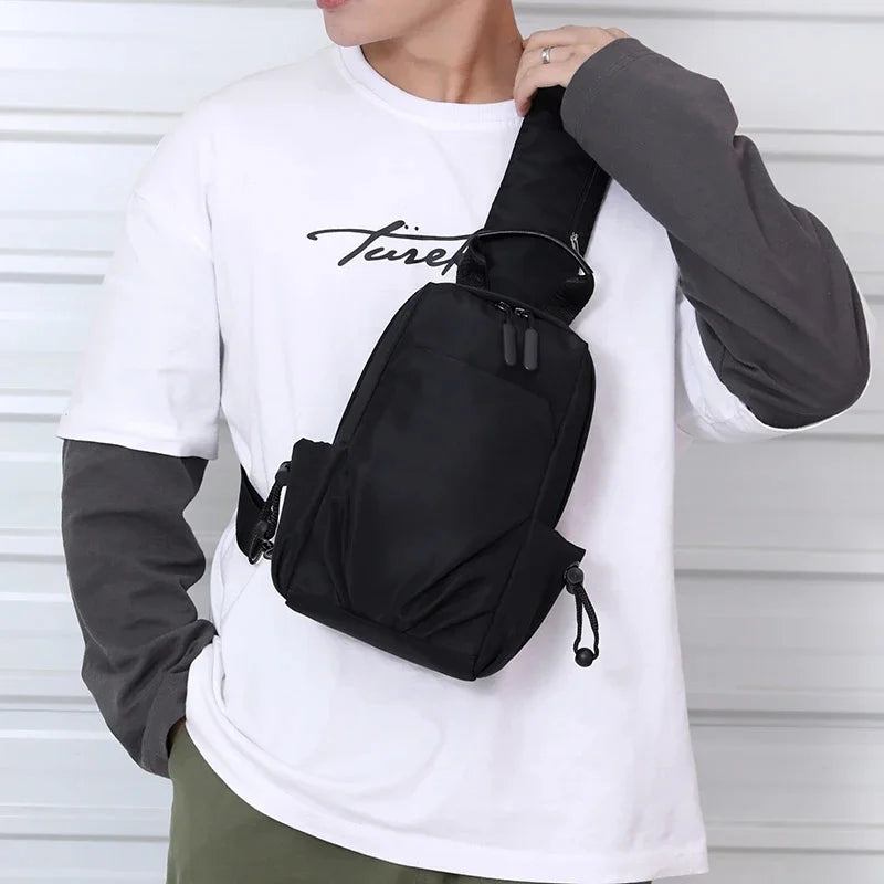 High Capacity Casual Men's Multifuction Chest Male Sport Shoulder Bag Oxford Waterproof Crossbody Pack