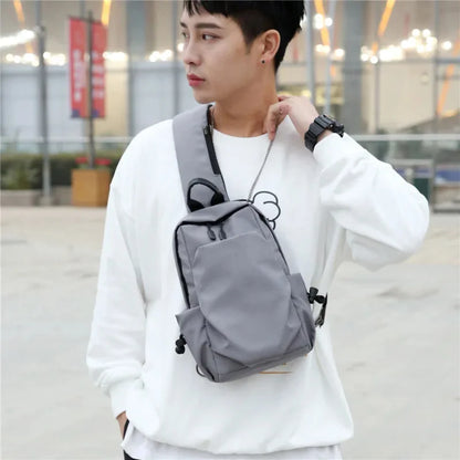 High Capacity Casual Men's Multifuction Chest Male Sport Shoulder Bag Oxford Waterproof Crossbody Pack