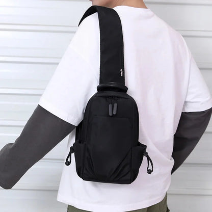 High Capacity Casual Men's Multifuction Chest Male Sport Shoulder Bag Oxford Waterproof Crossbody Pack