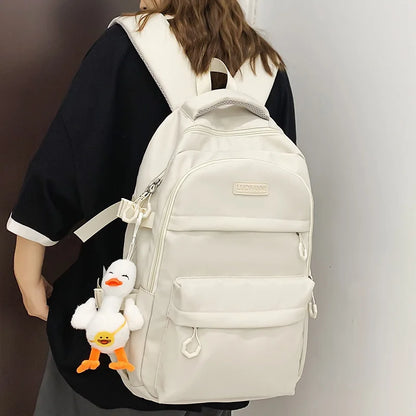 High Capacity Girl Boy White Laptop College Backpack Lady Men Travel Leisure Packet Women School Bag Fashion Female Male BookBag
