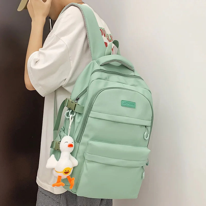 High Capacity Girl Boy White Laptop College Backpack Lady Men Travel Leisure Packet Women School Bag Fashion Female Male BookBag