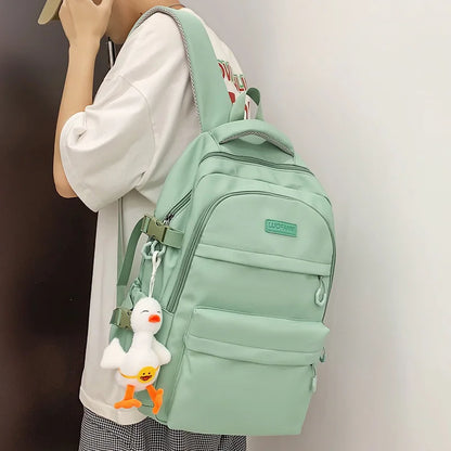 High Capacity Girl Boy White Laptop College Backpack Lady Men Travel Leisure Packet Women School Bag Fashion Female Male BookBag