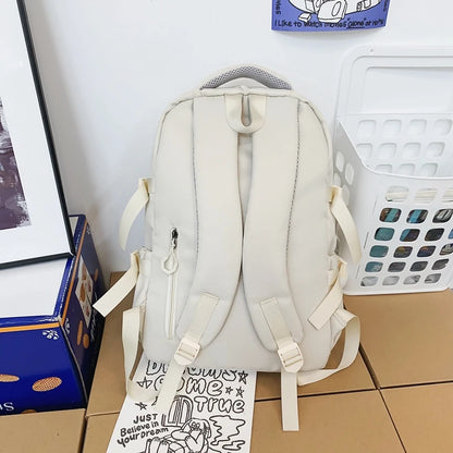 High Capacity Girl Boy White Laptop College Backpack Lady Men Travel Leisure Packet Women School Bag Fashion Female Male BookBag