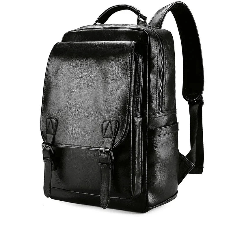 High Capacity Luxury Backpack For Men Business Soft Leather Travel Simple Student School bag Male Casual Laptop Bag