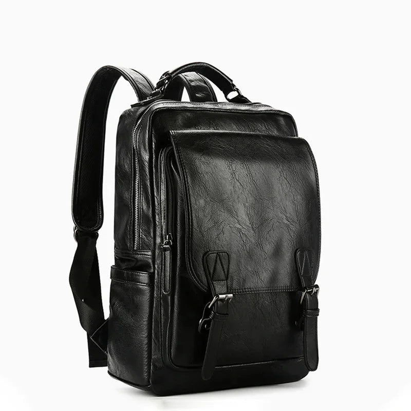 High Capacity Luxury Backpack For Men Business Soft Leather Travel Simple Student School bag Male Casual Laptop Bag