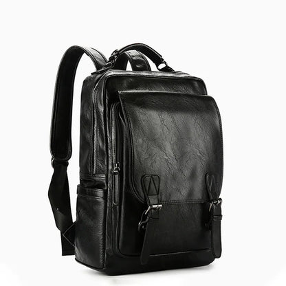 High Capacity Luxury Backpack For Men Business Soft Leather Travel Simple Student School bag Male Casual Laptop Bag