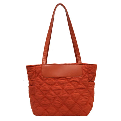 High Capacity Tote Bag 2023 New Casual Shopping Shoulder Bags for Women Fashion Female Solid Color Commute Sac Hand Cloth Bag