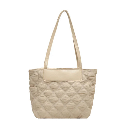 High Capacity Tote Bag 2023 New Casual Shopping Shoulder Bags for Women Fashion Female Solid Color Commute Sac Hand Cloth Bag
