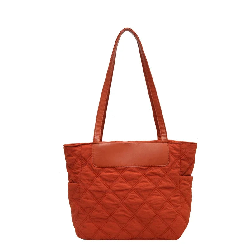 High Capacity Tote Bag 2023 New Casual Shopping Shoulder Bags for Women Fashion Female Solid Color Commute Sac Hand Cloth Bag