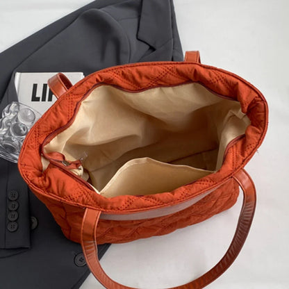 High Capacity Tote Bag 2023 New Casual Shopping Shoulder Bags for Women Fashion Female Solid Color Commute Sac Hand Cloth Bag