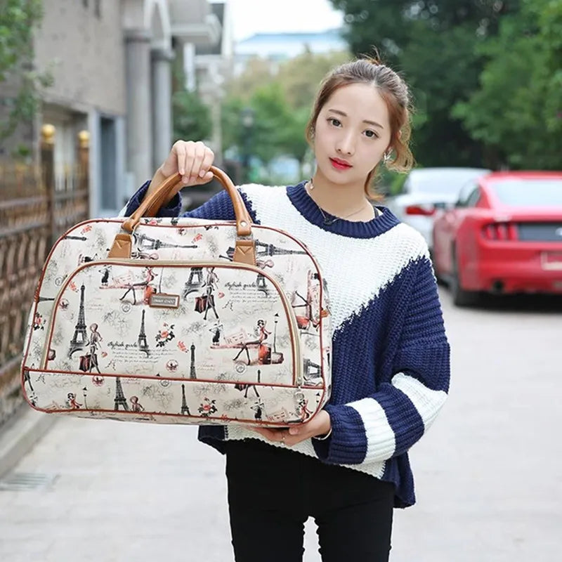 High Capacity Travel Tote Bag Woman Weekend Overnight Short Excursion Clothes Cosmetic Duffle Organizer Luggage Pouch Supplies