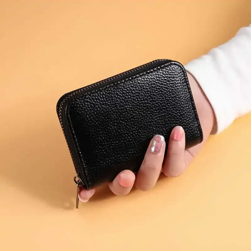 High End Credit Card Wallet, Zipper Card Cases Holder for Men Women, RFID Blocking, KeyChain Wallet, Compact Size 11-20 Slots