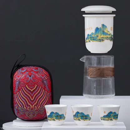 High Grade Chinese Tea Travel Teaset Kungfu Teapot Ceramic Portable Teacup Gaiwan  Teaset Teaware Sets Drinkware Tea of Ceremony
