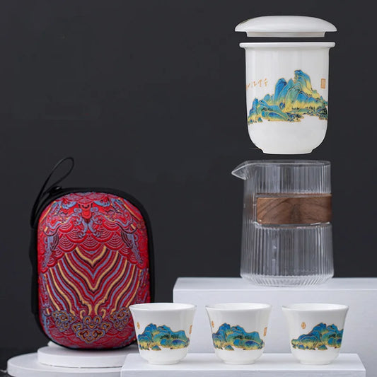 High Grade Chinese Tea Travel Teaset Kungfu Teapot Ceramic Portable Teacup Gaiwan  Teaset Teaware Sets Drinkware Tea of Ceremony