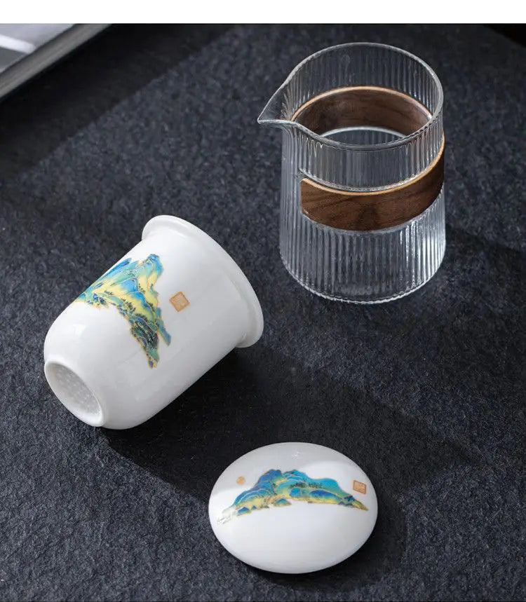 High Grade Chinese Tea Travel Teaset Kungfu Teapot Ceramic Portable Teacup Gaiwan  Teaset Teaware Sets Drinkware Tea of Ceremony