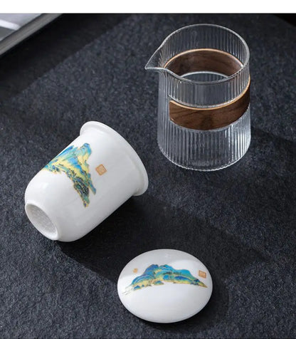 High Grade Chinese Tea Travel Teaset Kungfu Teapot Ceramic Portable Teacup Gaiwan  Teaset Teaware Sets Drinkware Tea of Ceremony