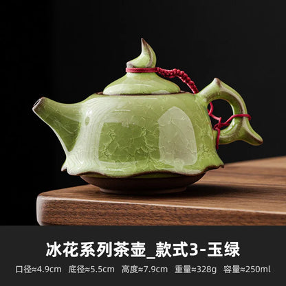 High Grade Longquan Black Ice Art Ceramic Teapot Japanese Pot Tea Soaking Kettle with Strainer Tea Ceremony Supplies Ornaments