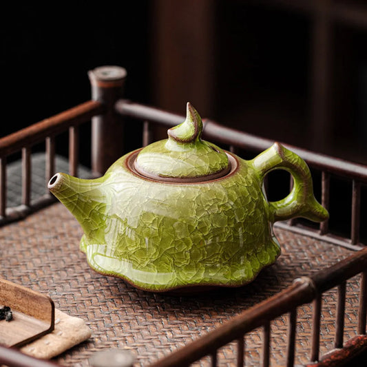 High Grade Longquan Black Ice Art Ceramic Teapot Japanese Pot Tea Soaking Kettle with Strainer Tea Ceremony Supplies Ornaments