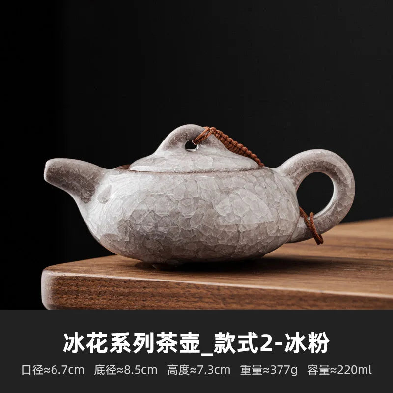 High Grade Longquan Black Ice Art Ceramic Teapot Japanese Pot Tea Soaking Kettle with Strainer Tea Ceremony Supplies Ornaments