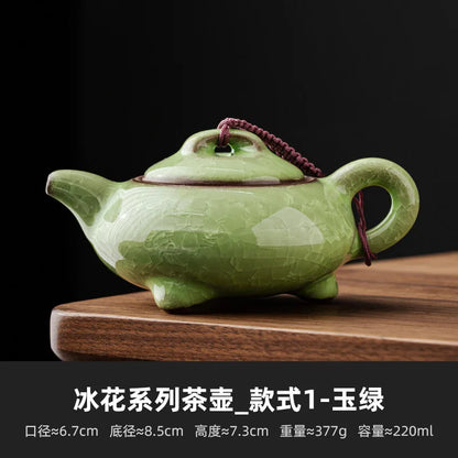 High Grade Longquan Black Ice Art Ceramic Teapot Japanese Pot Tea Soaking Kettle with Strainer Tea Ceremony Supplies Ornaments