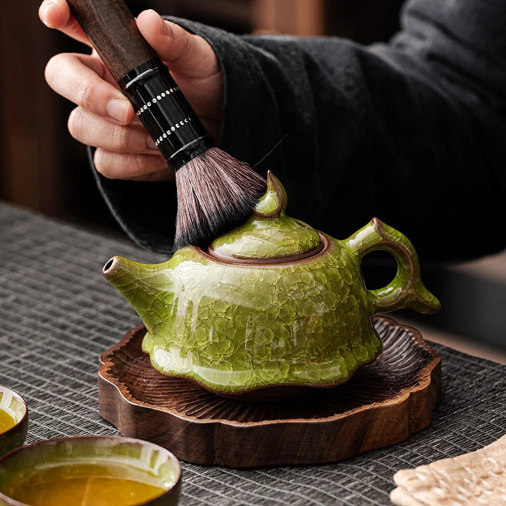 High Grade Longquan Black Ice Art Ceramic Teapot Japanese Pot Tea Soaking Kettle with Strainer Tea Ceremony Supplies Ornaments