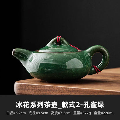 High Grade Longquan Black Ice Art Ceramic Teapot Japanese Pot Tea Soaking Kettle with Strainer Tea Ceremony Supplies Ornaments