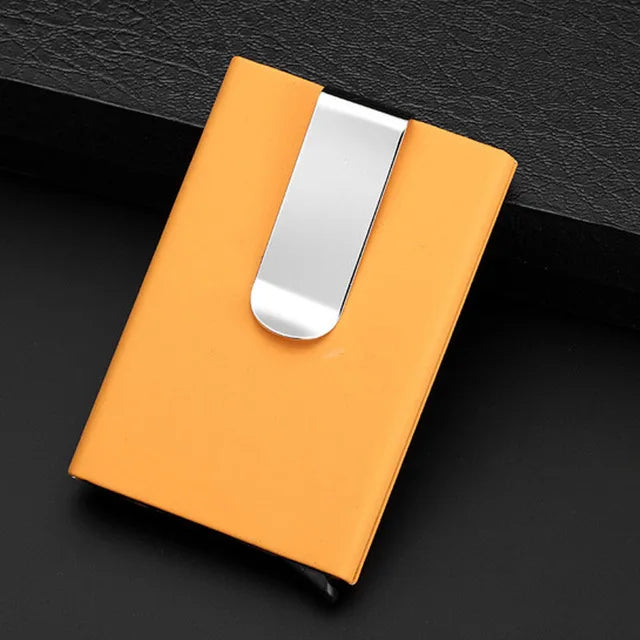 High QualitId Men Wallets Credit Card Holder Automatic Sets Business Aluminum Wallet Card Sets Cash Clip Holder